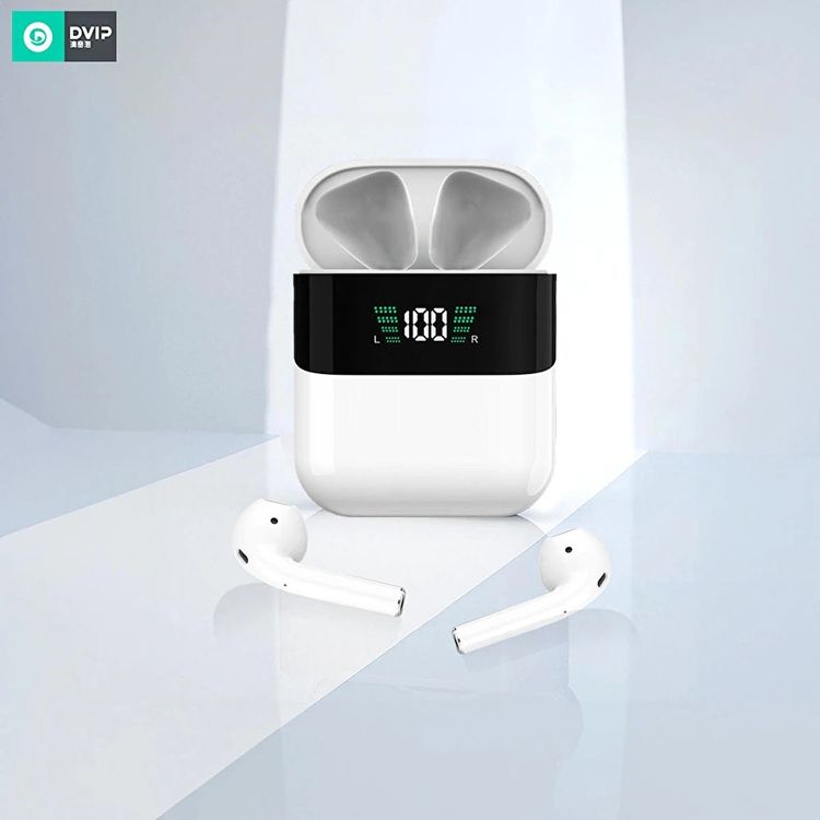 Dvip P45 Tws 5.3 Dijital Ekranlı Bluetooth Kulaklık Beyaz