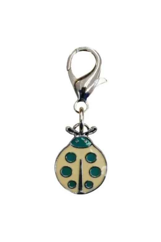eastland 208015U Kedi Köpek Tasma Süsü Uğur Böceği 1.5*2.5 Cm Krem-Yeşil
