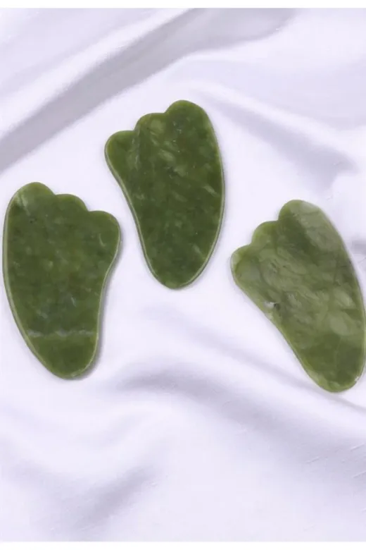 Ecelike 18 Doğal Taş Yeşim Taşı Gua Sha Masaj Aleti