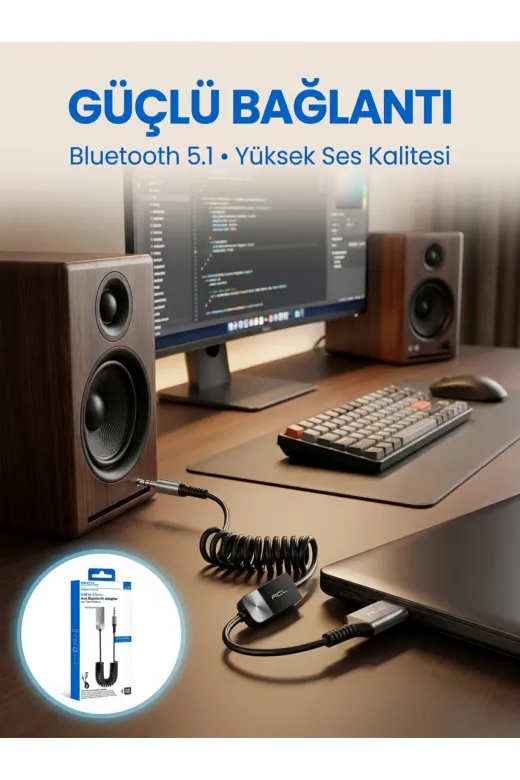 Eco Lounge BB35-TDUCZZBLUETOOTHEVRCA13AUXKT-4 Aux Girişli Cihazlar İçin Kablosuz Bluetooth Adaptörü