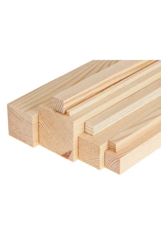ecsahşap ECS4027225010 Ecs Çam 2X2X50 Cm (10 Adet) Ahşap Çıta Taslak Tahta Planyalı Kereste