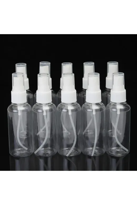 EGE DESİNG ege10lusprey50ml 10 Adet 50Ml Plastik Sprey Şişe Hediyelik Dezenfektan Kolonya Şişesi