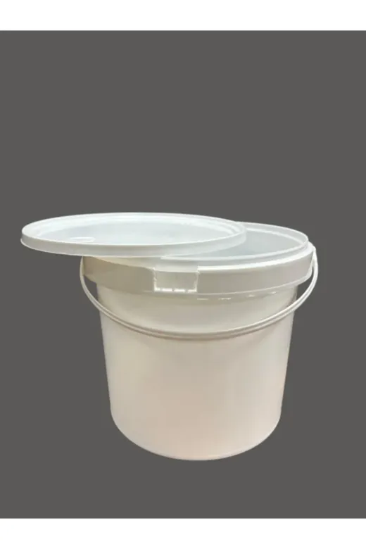 EKBAĞ EB0030 Plastik Kova 10 Lt (5 Adet)Kova Hobi Boya Gıda Yoğurt Kovası Beyaz