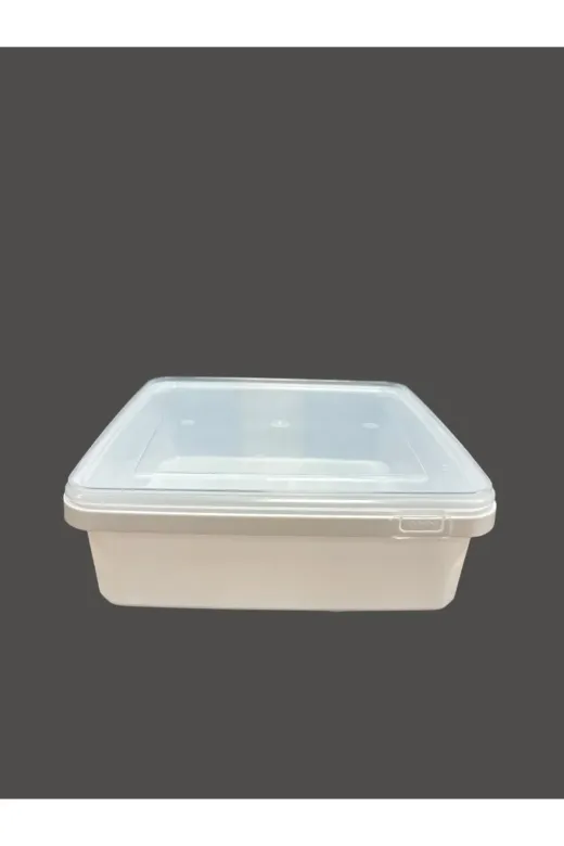 EKBAĞ EB0031 Beyaz Plastik Kare Kova, 4 Lt, 5'li Saklama Seti