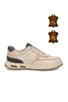 Ekru Hakiki Deri Hafızalı Taban Erkek Sneaker
