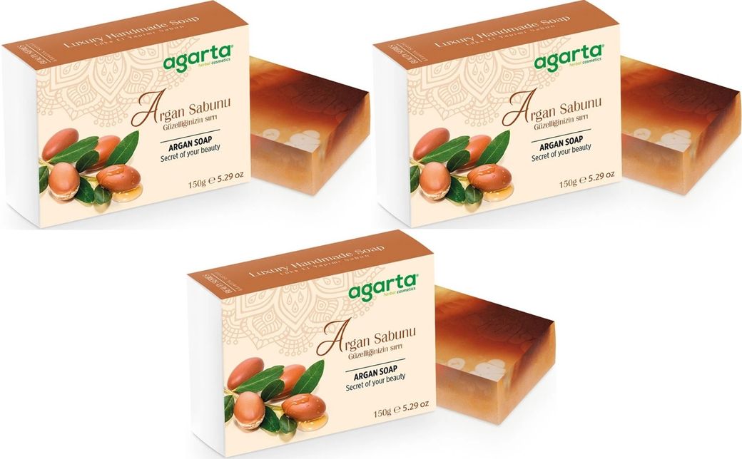 El Yapımı Doğal Sabun 150GR Argan (3 Lü Set)