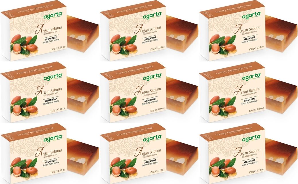 El Yapımı Doğal Sabun 150GR Argan (9 Lu Set)