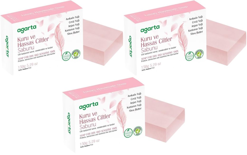El Yapımı Doğal Sabun 150GR Kuru ve Hassas Ciltler (3 Lü Set)