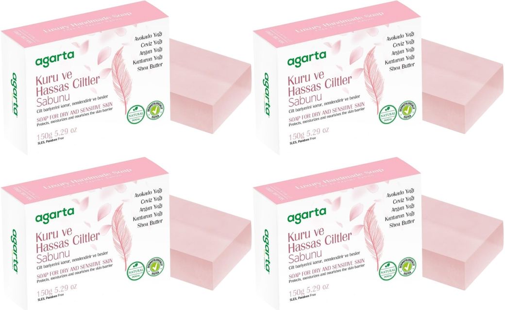 El Yapımı Doğal Sabun 150GR Kuru ve Hassas Ciltler (4 Lü Set)