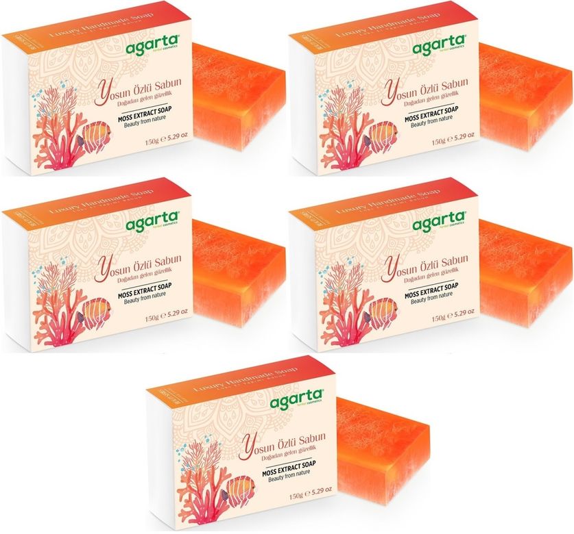 El Yapımı Doğal Sabun 150GR Yosun Özlü (5 Li Set)