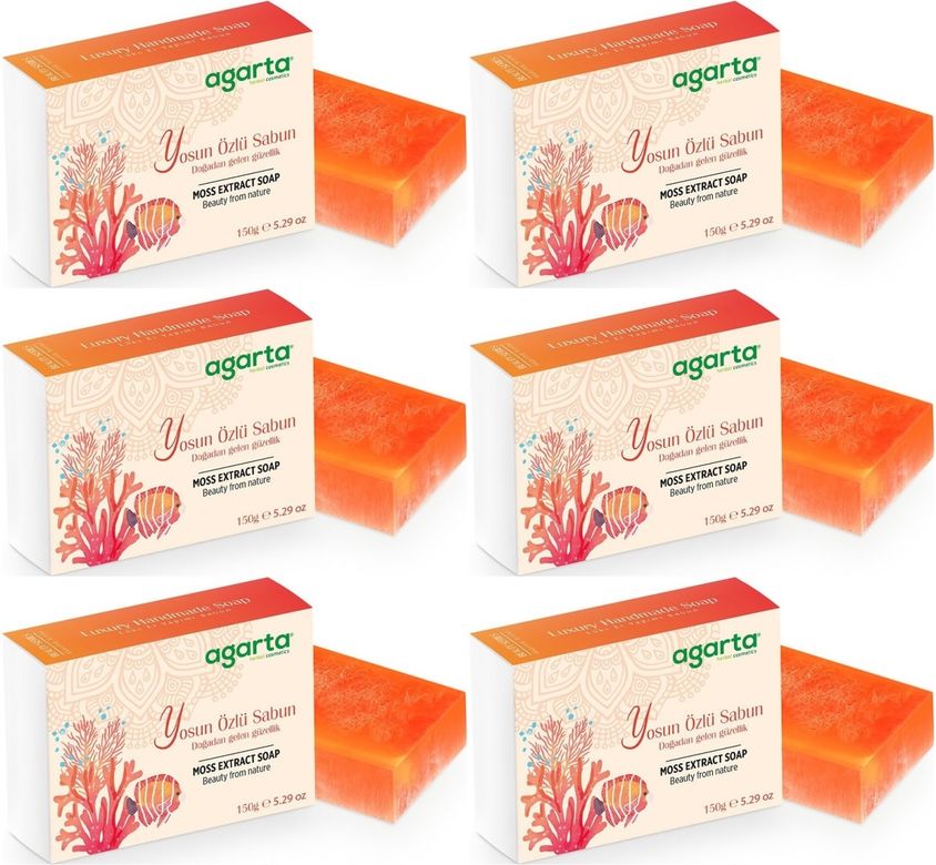 El Yapımı Doğal Sabun 150GR Yosun Özlü (6 Lı Set)