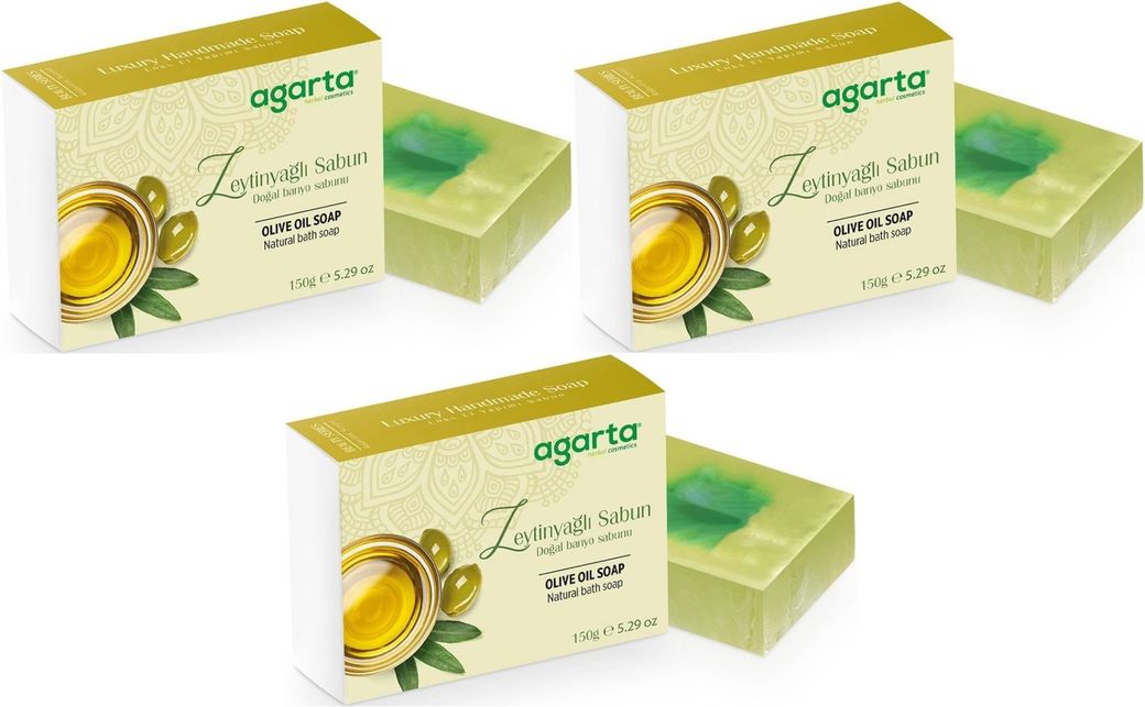 El Yapımı Doğal Sabun 150GR Zeytinyağlı (3 Lü Set)