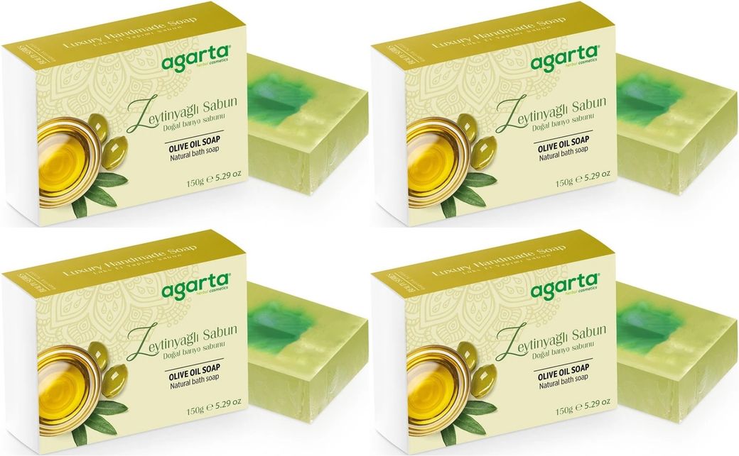 El Yapımı Doğal Sabun 150GR Zeytinyağlı (4 Lü Set)