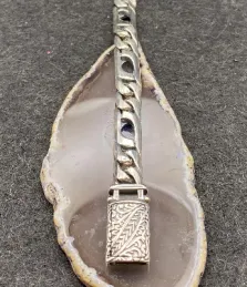 El yapımı 925 ayar gümüş, ağır, çok sıralı dokuma manşet bileklik, 40 gram, kuş gözü desenli bileklik.
