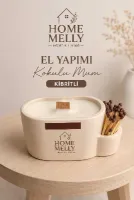 El Yapımı Kibrit Detaylı Mum , Dekoratif Kokulu Mum