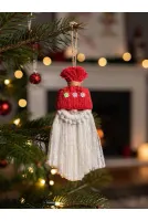 El Yapımı Makrome Yılbaşı Cücesi/Doğal İp Noel Dekoru/Asılabilir Süs