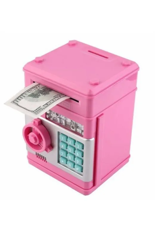ELBA MEB1289732784 Şifreli Otomatik Kağıt Para Alan Atm Kasa Kumbara - Pembe