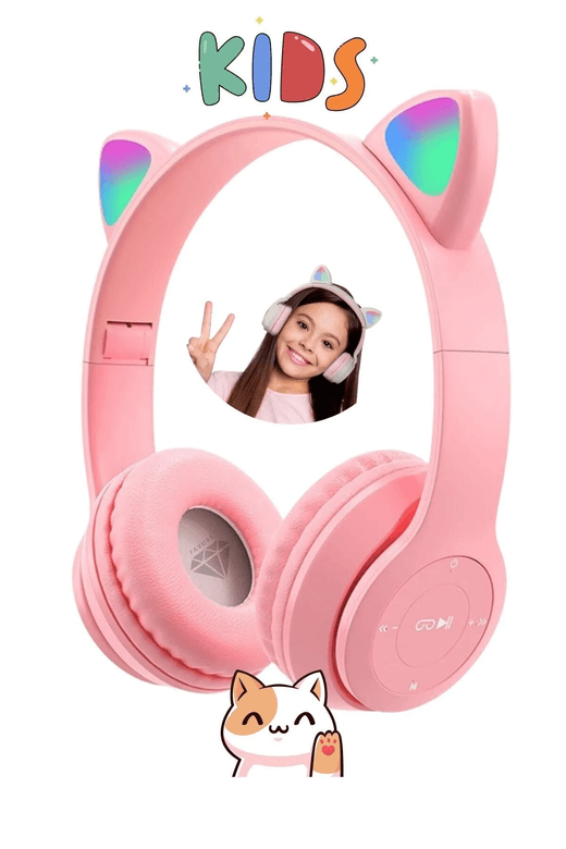 ElectraCore FP-42 Kedi Kulaklık - Hafıza Kartı, Aux Girişi, Renkli Işıklı, Bluetooth 5.0