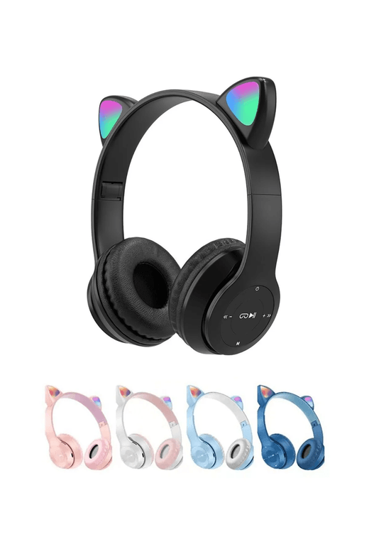 ElectraCore FP-42 Kedi Kulaklık - Hafıza Kartı, Aux Girişi, Renkli Işıklı, Bluetooth 5.0