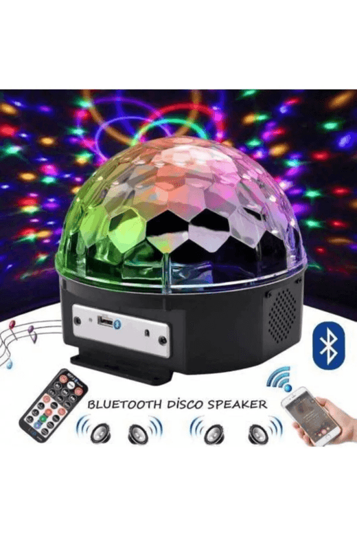 ElectraCore KLC08033 Küre Disko Topu Müzik Çalar Renkli Lazer Işıklı Bluetooth Sese Duyarlı Işıklar Disko Parti Işığı