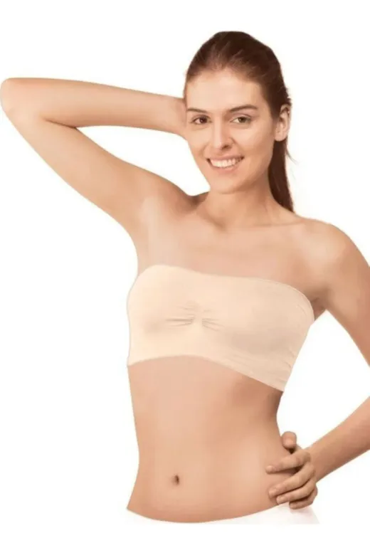 Elite Life KT8695067007769 Kadın Ten Rengi Dikişsiz Straplez Model Sünger Destekli Büstiyer 776