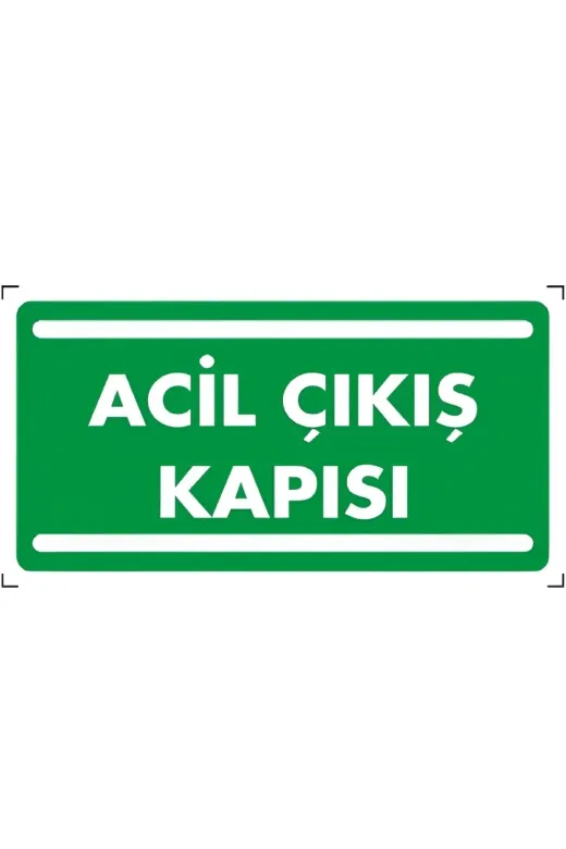 Emek İkaz Levhaları 966 Acil Çıkış Kapısı Uyarı/ikaz Levhası 12X25 Dekote(Fotolümen)