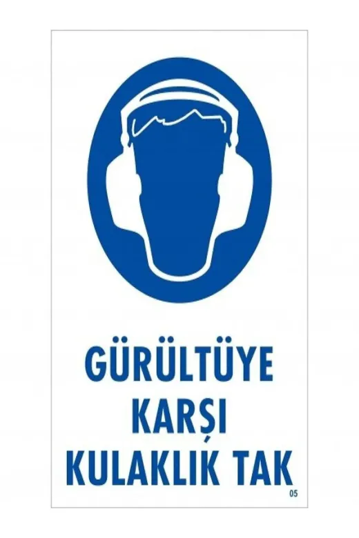 Emek İkaz Levhaları EMEK05 Gürültüye Karşı Kulaklık Tak Uyarı/ikaz Levhası