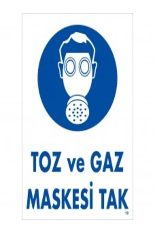 Emek İkaz Levhaları EMEK18 Toz Ve Gaz Maskesi Tak Uyarı/ikaz Levhası