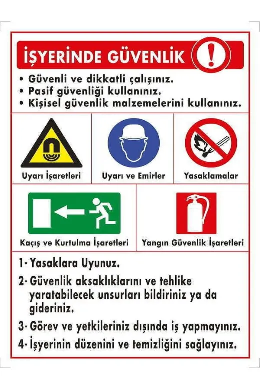 Emek İkaz Levhaları EMEK2050 Iş Yerinde Güvenlik Uyarı/ikaz Levhası