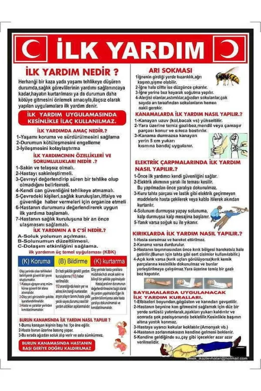 Emek İkaz Levhaları TYC00624723040 Ilk Yardım Uyarı/ikaz Levhası Dekote 70X100