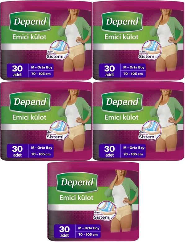 Emici Külot Hasta Bezi Medium - Orta Kadın 150 Adet (5PK*30)