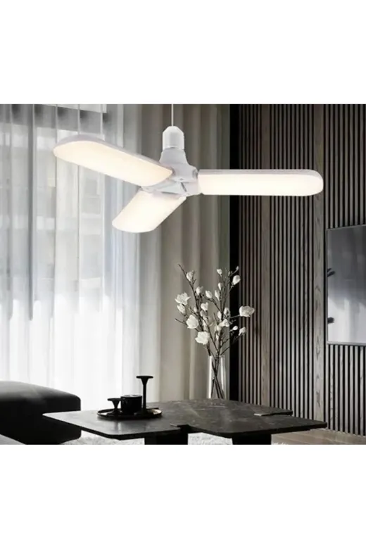 EMİN ENSAR HOME 1928 Pervane Seklinde Katlanabilir Ayarlanabilir Beyaz Led Ampul E-27 Duy 45 Wat Pervane Ampul