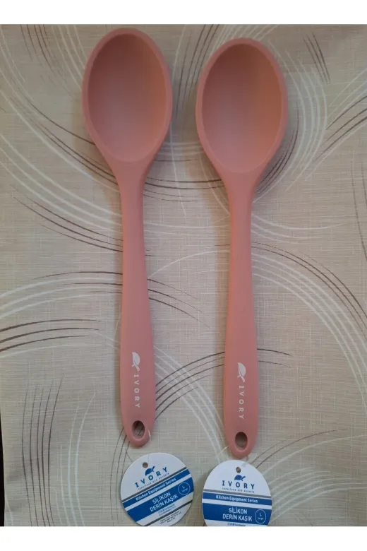 EMPA A V M ikili kasik2 2' Li Ivory Yanmaz Yapişmaz Büyük Boy (27.5 Cm) Silikon Kaşik