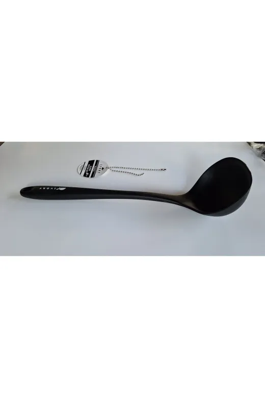 EMPA TYC88B38367C9E6508 İvory Yanmaz Yapişmaz Siyah Kevgir Spatula Kepçe 3'lü Set