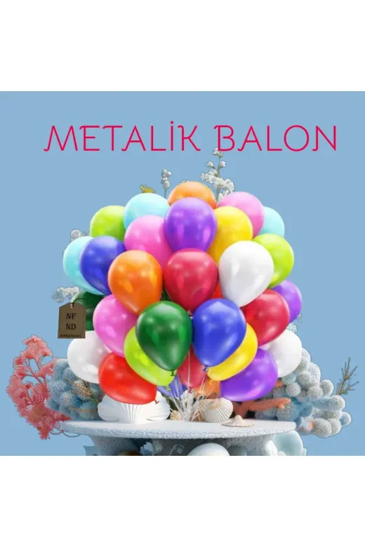 ENEFENDİ DF0000000001 30 Adet Balon Doğum Günü Parti Süs Eğlence 11 Inç 28 Cm Metalik Karişik Renk Hediye