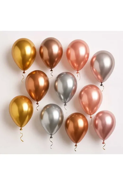 ENEFENDİ DF0000000003 50 Adet Balon Doğum Günü Parti Süs Eğlence 11 Inç 28 Cm Metalik Karişik Renk Hediye