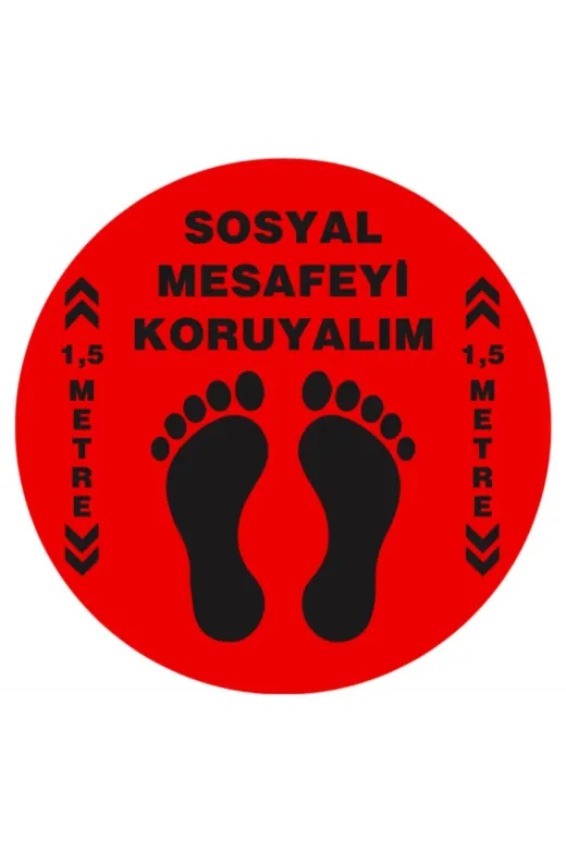ENG CENTER ENG0000016 Mesafeni Koru İkaz Etiketi 30Cm Çap *kargo Dahildir!!! Kirmizi