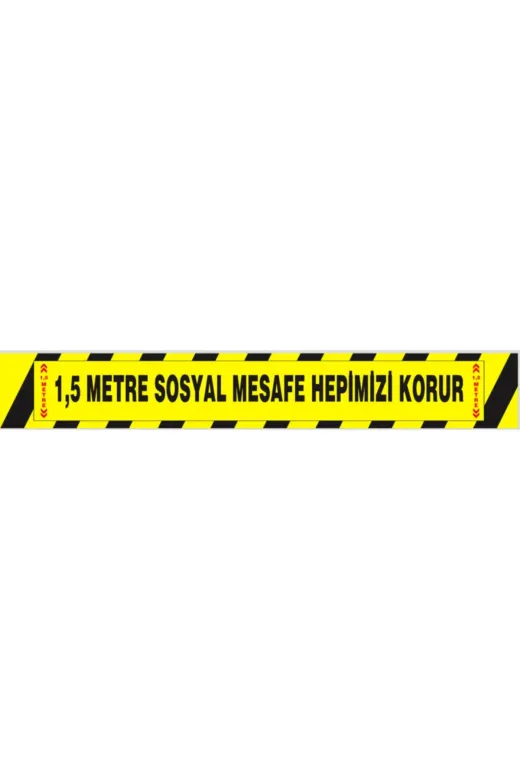ENG CENTER ENG0000017 Sosyal Mesafeni Koru İkaz (70Cmx 10Cm) Etiketi *kargo Dahildir!!! Sari