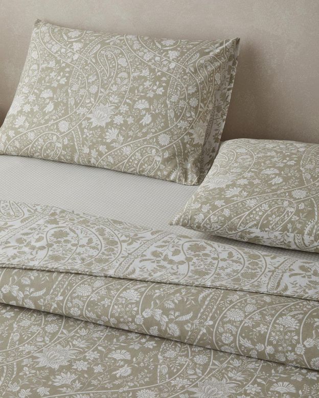 English Home 0787087908 Heritage Grace Kolay Ütülenir Çarşaflı Çift Kişilik Nevresim Takımı 200X220 Cm Haki