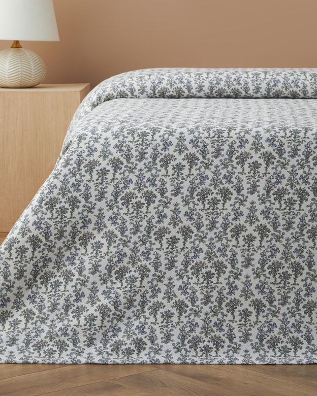 English Home 10878700 Fiore Baskılı Pamuklu Tek Kişilik Pike 150X220 Cm Mor