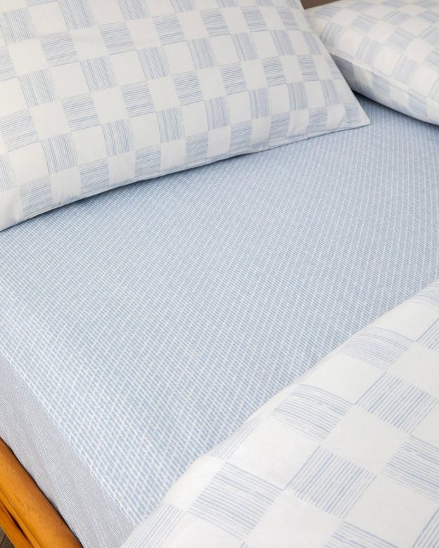 English Home 127999- Check Mate Kolay Ütülenir Çarşaflı Çift Kişilik Nevresim Takımı 200X220 Cm Mavi