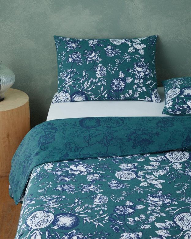 English Home 13-79-99 Ruby Garden Flanel Tek Kişilik Çarşaflı Nevresim Takımı 160X220 Cm Koyu Yeşil