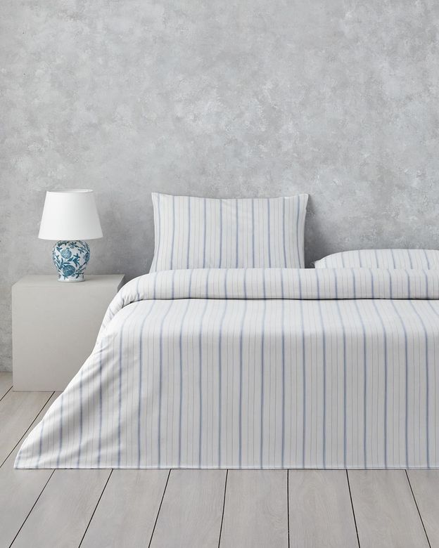 English Home 137999-0 Subtle Waves İpliği Boyalı Tek Kişilik Çarşaflı Nevresim Takımı 160X220 Cm Mavi