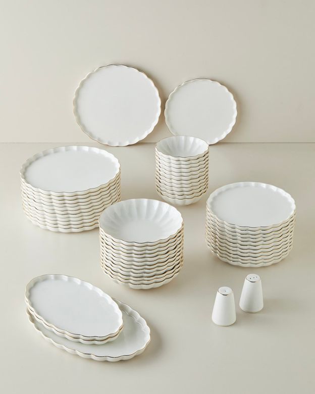 English Home 24057480 Aura Porselen Yemek Takımı 53 Parça 12 Kişilik Gold