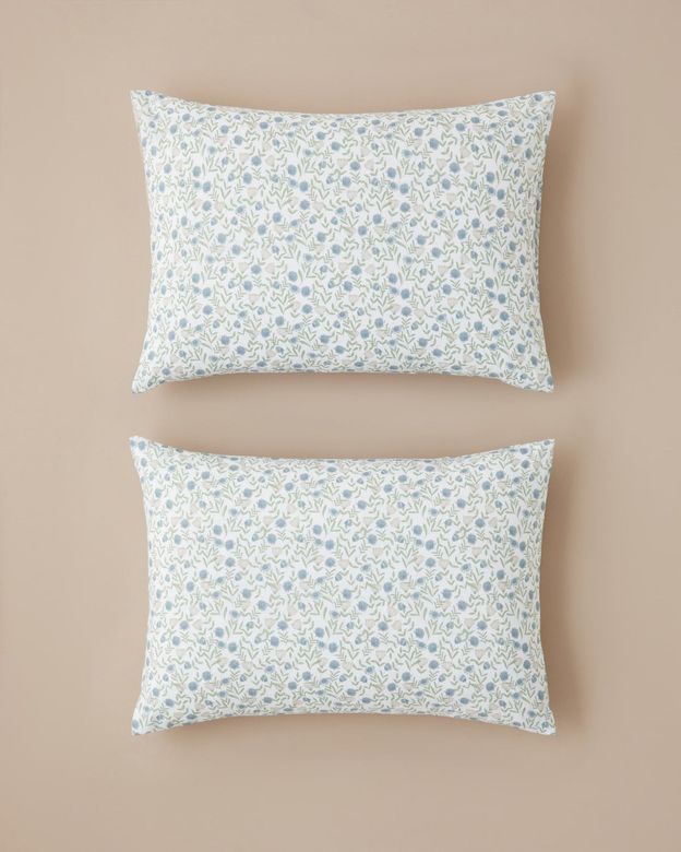 English Home 29-9-99 Bloomlet Kolay Ütülenir 2'li Yastık Kılıfı 50X70 Cm Mavi
