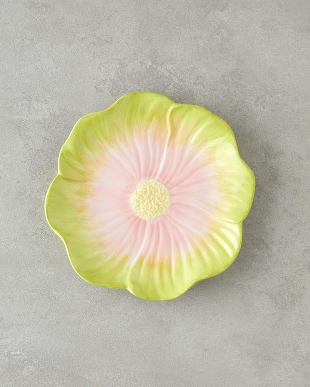English Home 34878080080 Flowerella Dolomite Pasta Tabağı 21 Cm Yeşil-Pembe