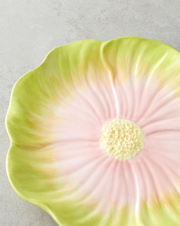 English Home 34878080080 Flowerella Dolomite Pasta Tabağı 21 Cm Yeşil-Pembe