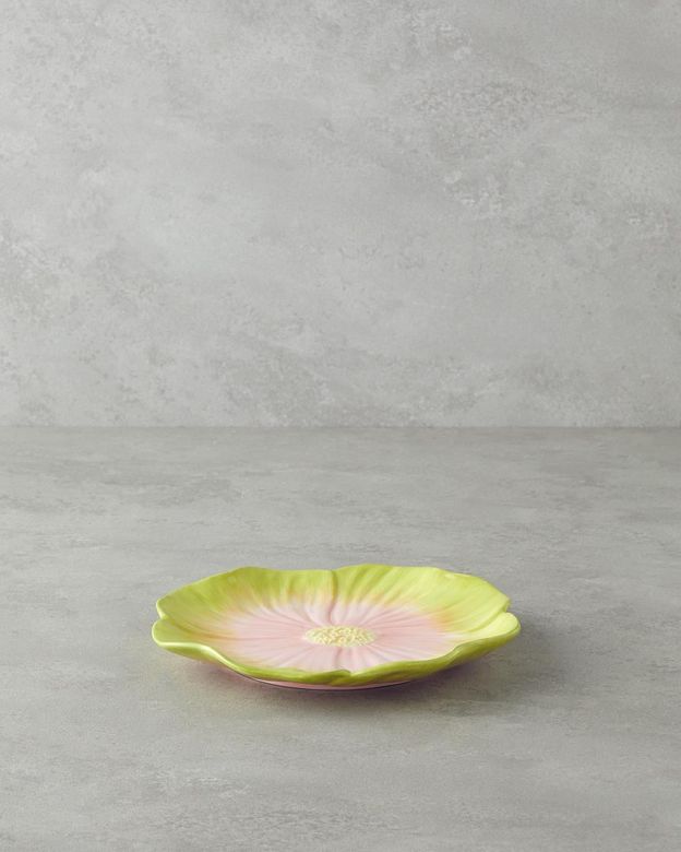 English Home 34878080080 Flowerella Dolomite Pasta Tabağı 21 Cm Yeşil-Pembe