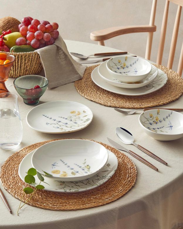 English Home 399999* Balmy Porselen Yemek Takımı 24 Parça 6 Kişilik Mavi-Sarı