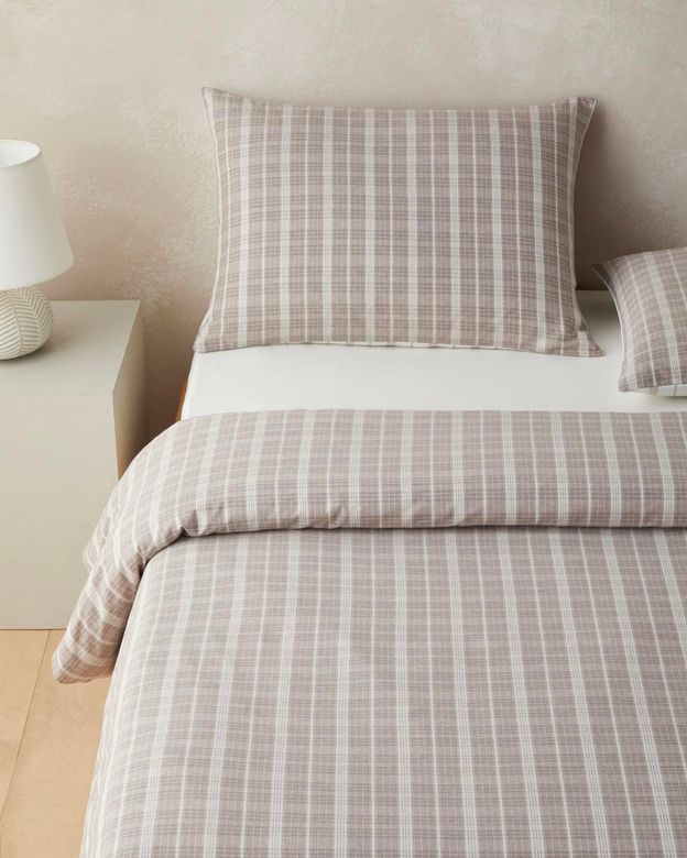 English Home 45040980 Glen Plaid İpliği Boyalı Tek Kişilik Çarşaflı Nevresim Takımı 160X220 Cm Koyu Bej